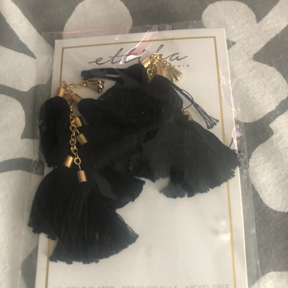 Black Fringe earrings